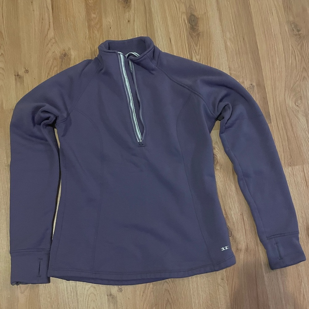 REI Pullover Women's M Jacket 1/4 Zip Long Sleeve Light Weight Thumb Holes Plum